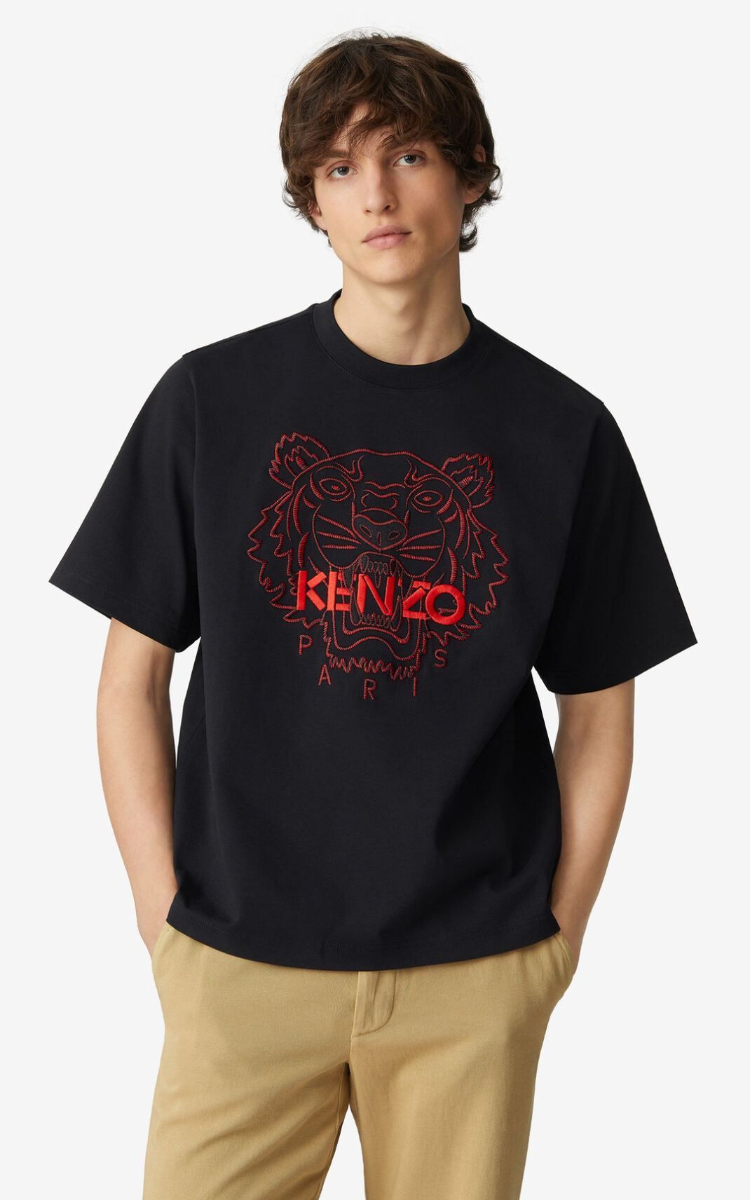 Kenzo Tiger loose fitting Tişört Erkek Siyah | 5081-SJNWB